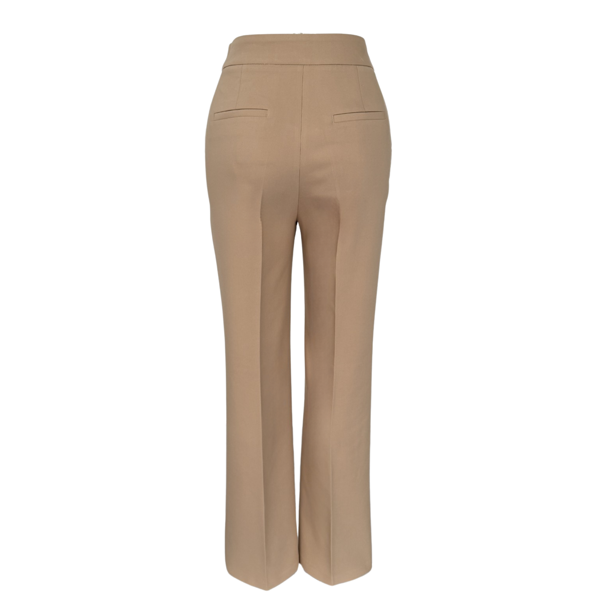 DÜZ KESİM BELİ AKSESUARLI PANTOLON CAMEL