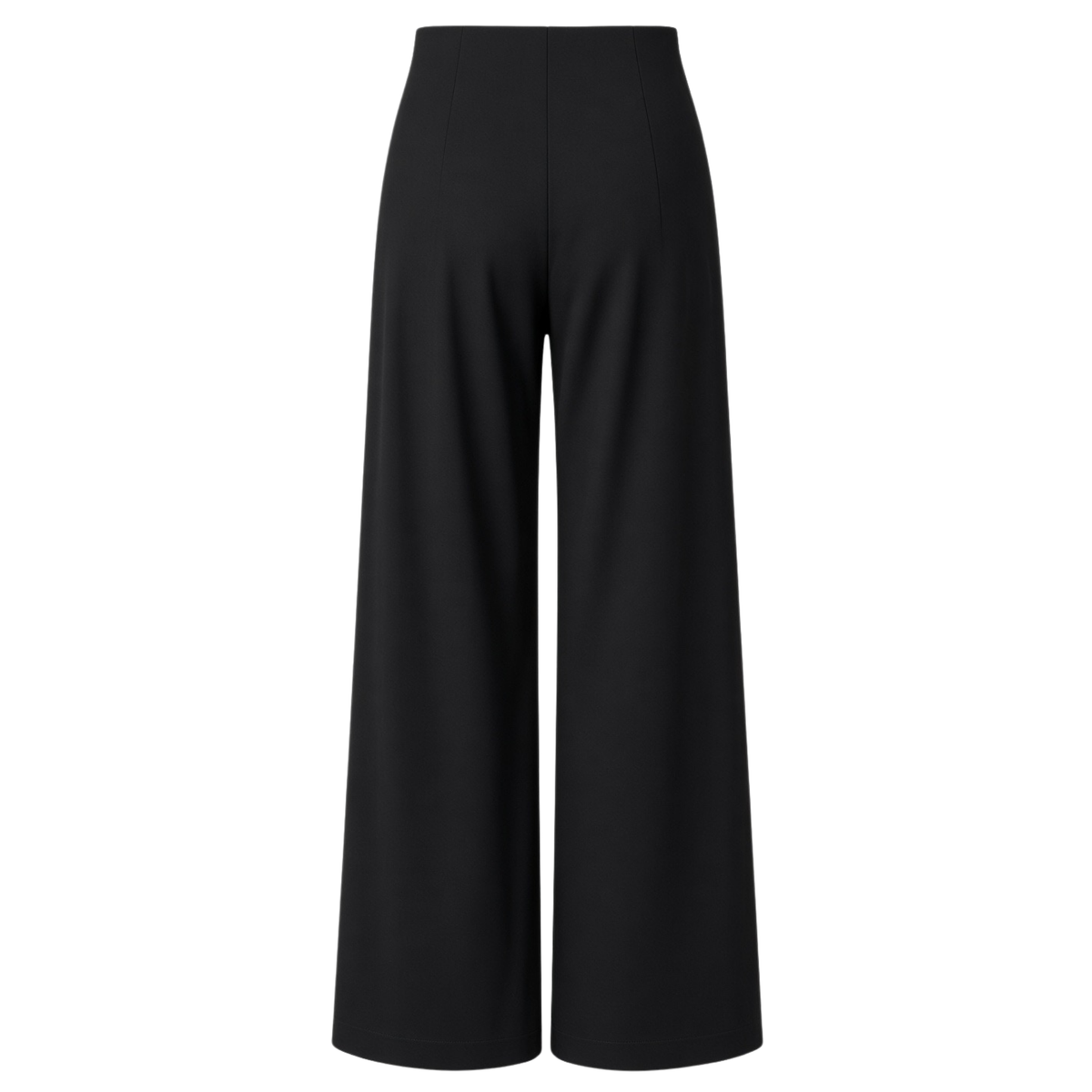 BELİ TAŞ AKSESUARLI GENİŞ PAÇA PANTOLON SİYAH