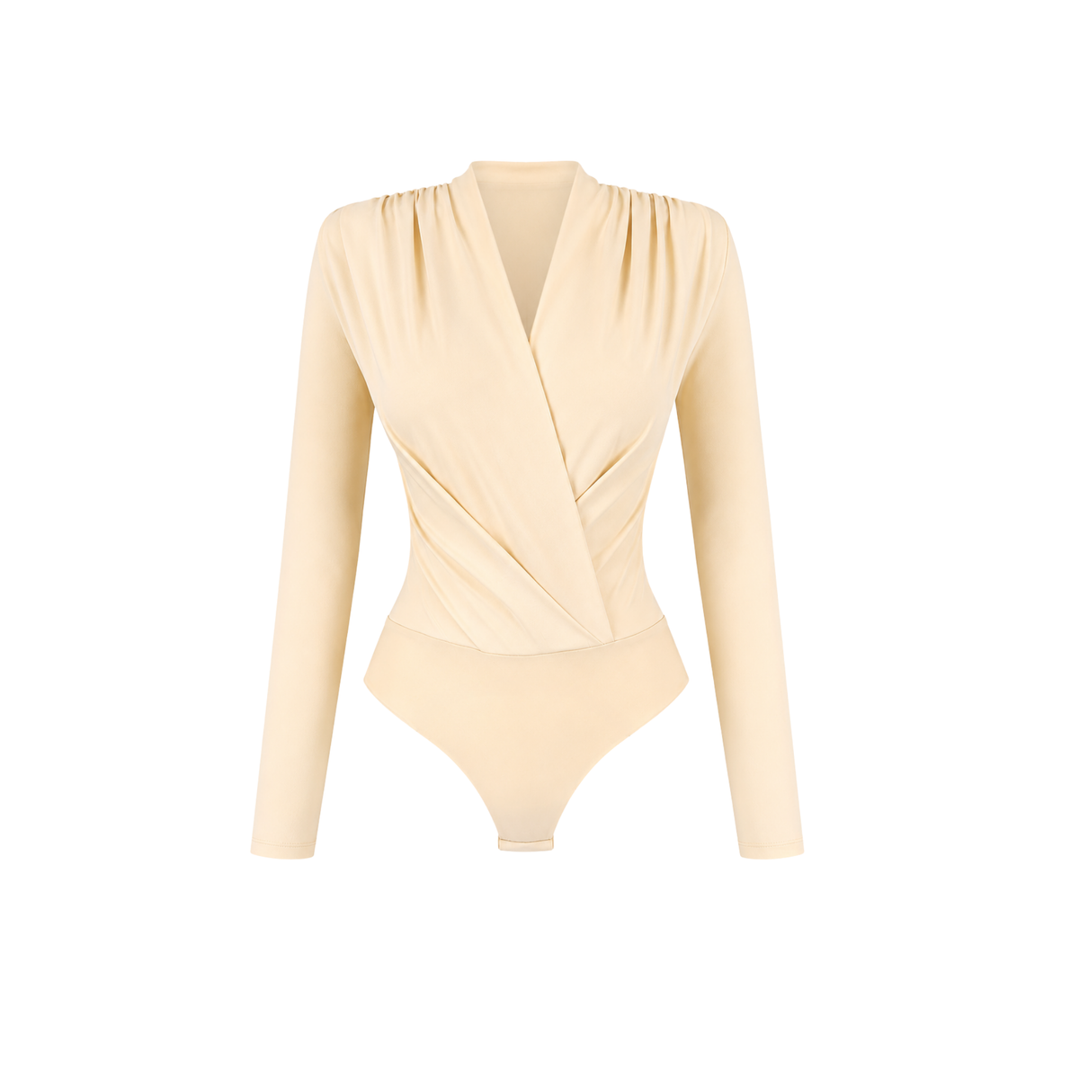 LUNA KRUVAZE YAKA BODYSUIT KREM