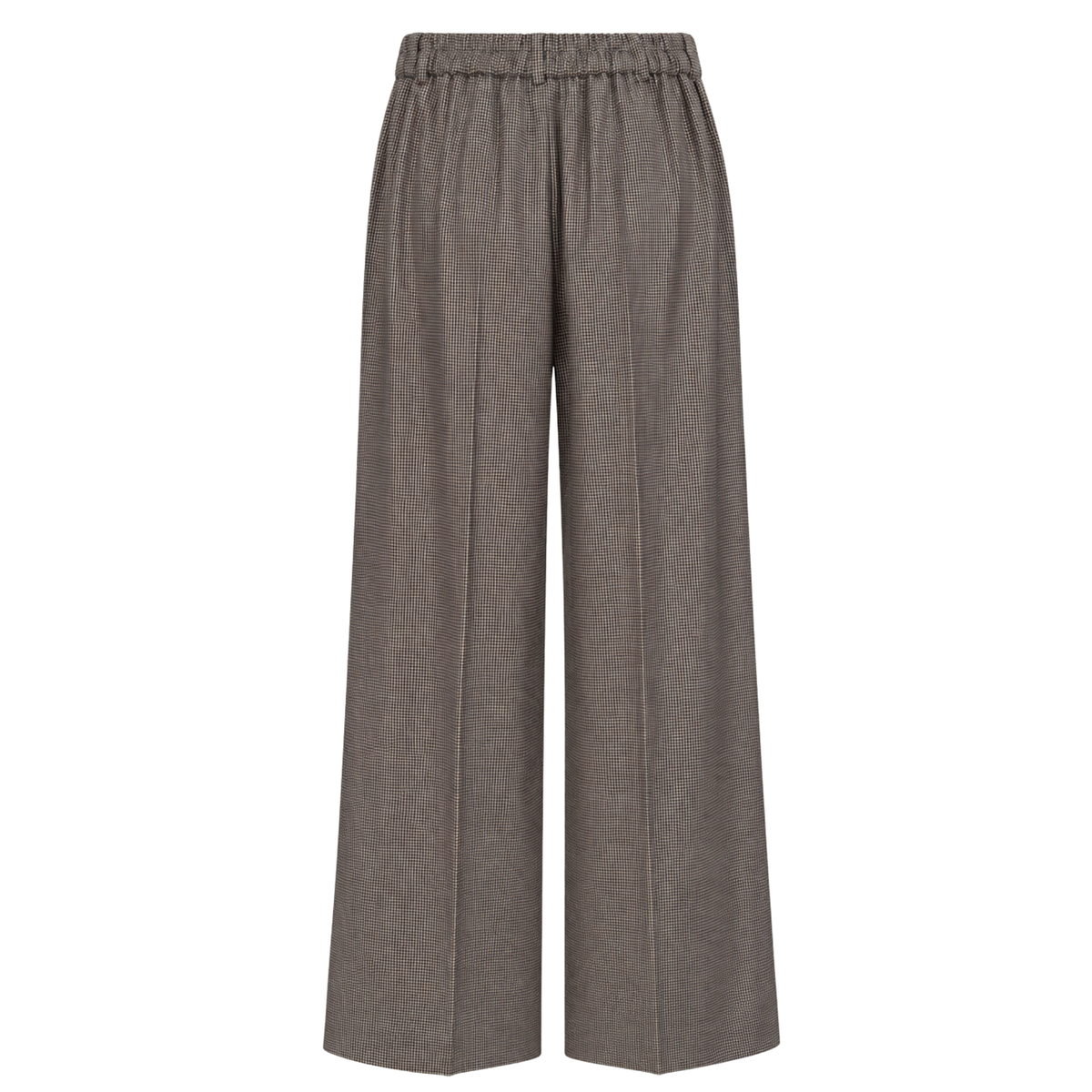 KAZAYAĞI DESEN BELİ LASTİKLİ PANTOLON KAHVE