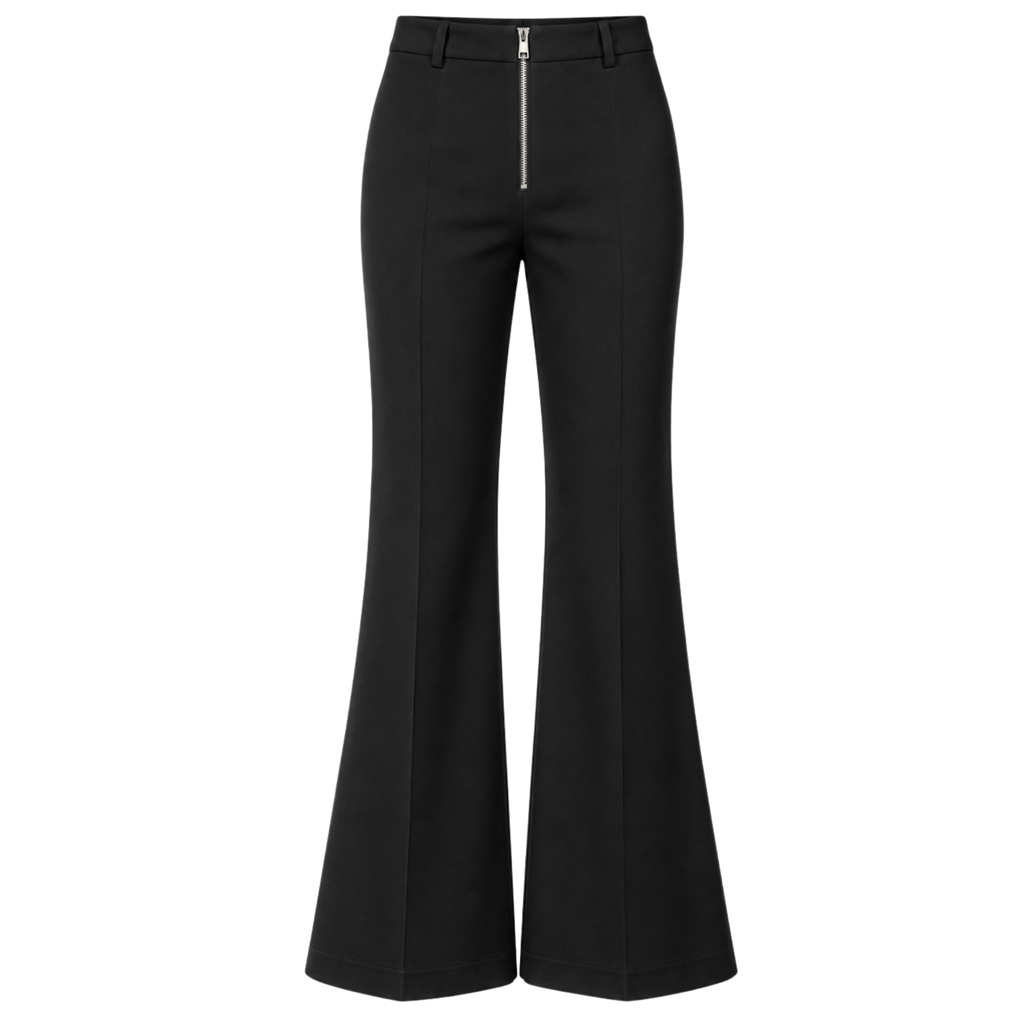 FERMUAR DETAY FLARE COTTON PANTON SİYAH