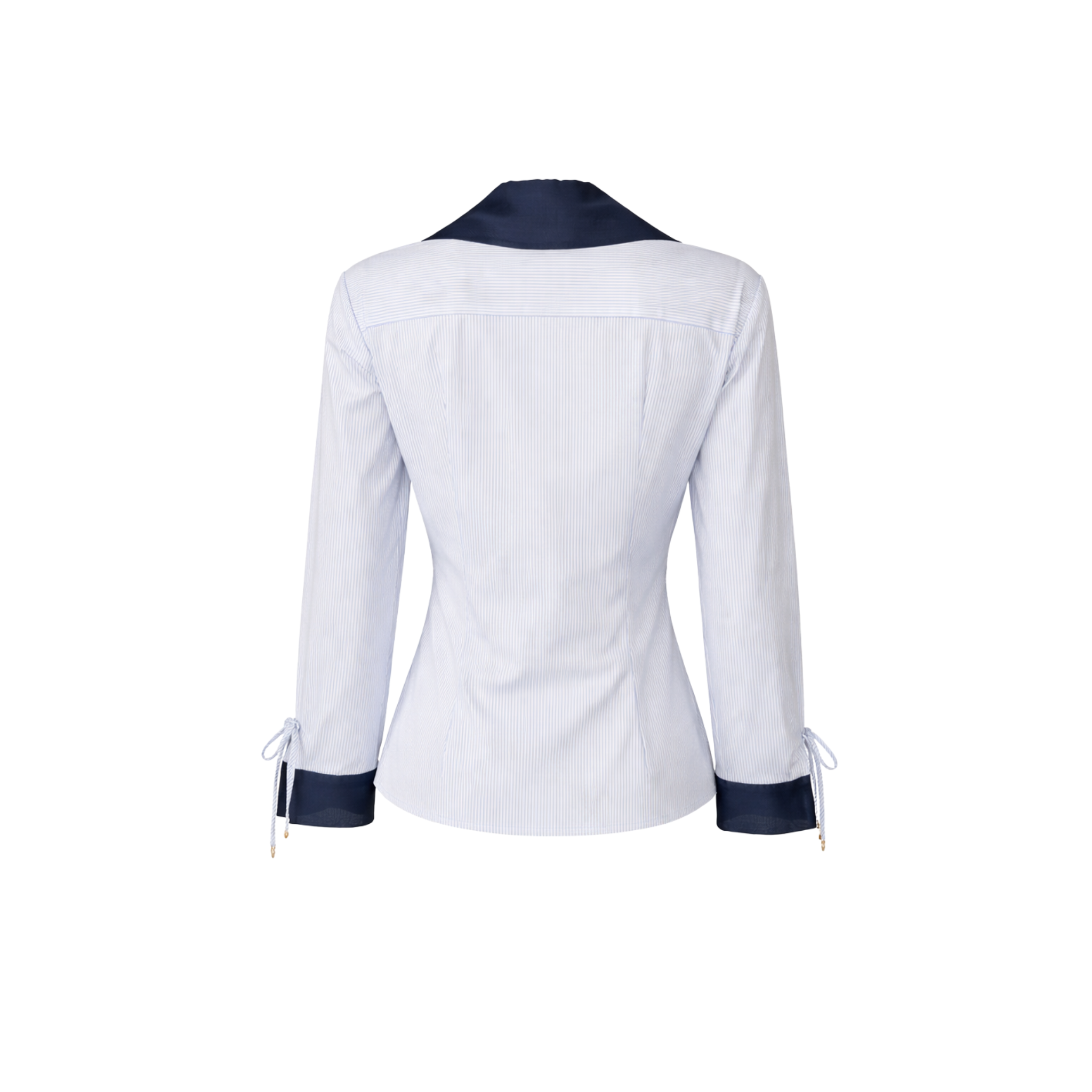 KRUVAZE MODEL ÇİZGİLİ COTTON GÖMLEK MAVİ