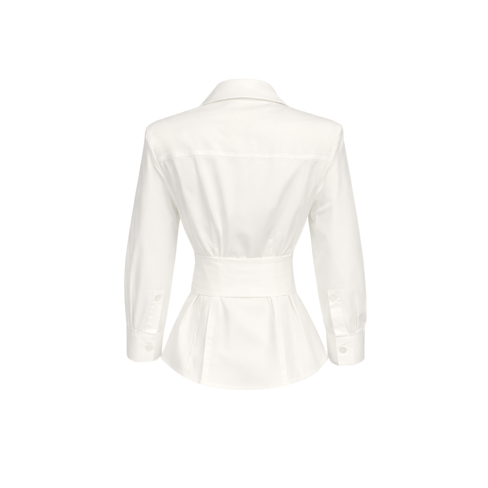 BELİ KUŞAK DETAY TASARIM COTTON GÖMLEK EKRU