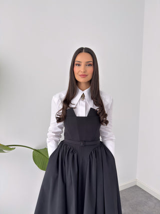 BELE OTURAN STRAPLEZ ELBİSE SİYAH