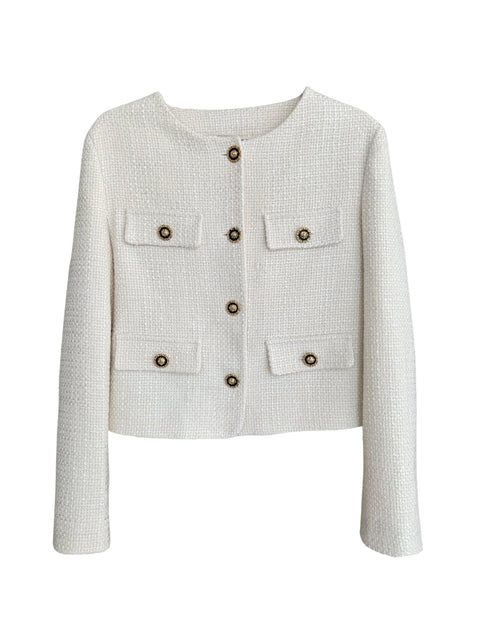 GOLD DÜĞMELİ TÜVİT CEKET EKRU