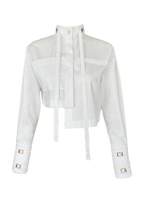 NİNA TASARIM CROP GÖMLEK BEYAZ