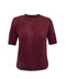 DİK YAKA KISA KOL TÜYLÜ TRİKO BORDO - Tek beden