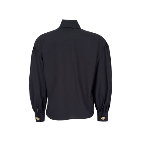 MOON TASARIM DÜĞME DETAYLI GÖMLEK SİYAH