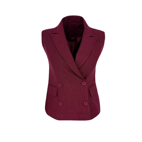 CARMEN ÇİFT DÜĞMELİ YELEK BORDO