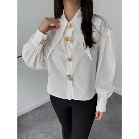 MOON TASARIM DÜĞME DETAYLI GÖMLEK EKRU