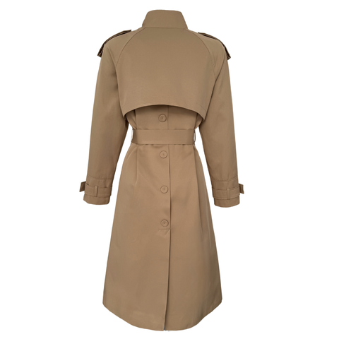 KUŞAKLI KRUVAZE TRENÇKOT CAMEL