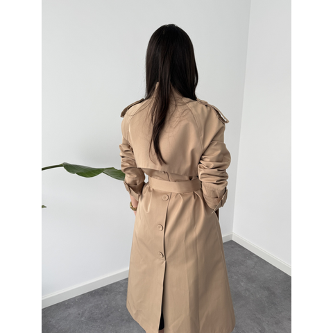 KUŞAKLI KRUVAZE TRENÇKOT CAMEL