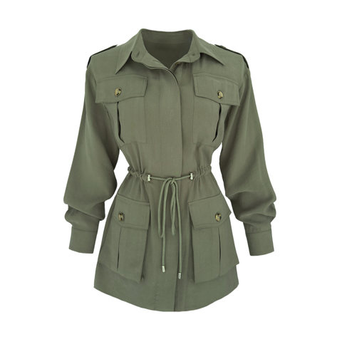 BELDEN AYARLI CEP DETAY RAYON TAKIM HAKİ