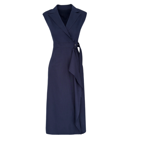 GINA KRUVAZE MODEL COTTON ELBİSE LACİVERT