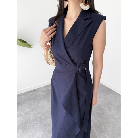 GINA KRUVAZE MODEL COTTON ELBİSE LACİVERT