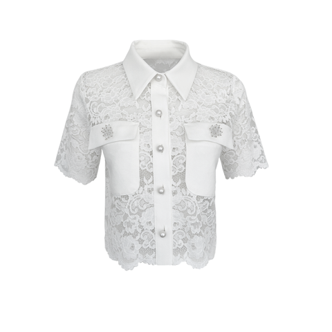 İNCİ DÜĞME DETAYLI GÜPÜR GÖMLEK EKRU