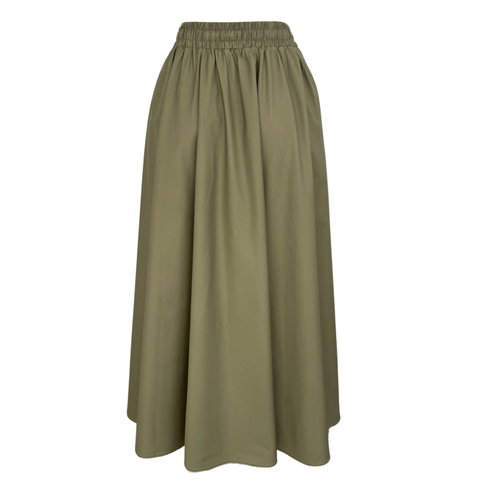 YANLARDAN YIRTMAÇLI %100 COTTON ETEK HAKİ