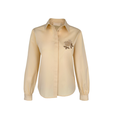 DİANA %100 PAMUK GÖMLEK SARI