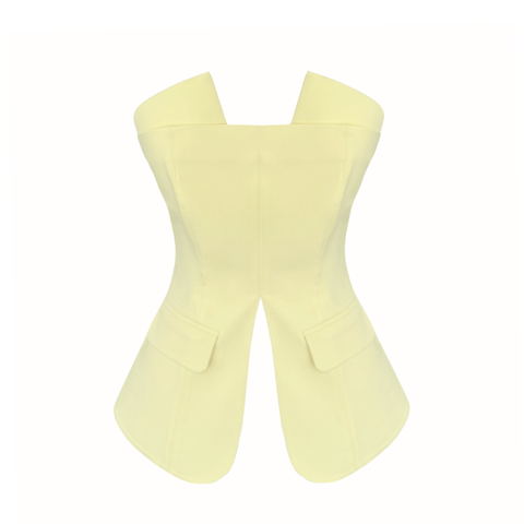 BELE OTURAN STRAPLEZ BÜSTİYER SARI