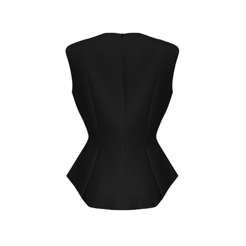 MONİCA PEPLUM BLUZ SİYAH