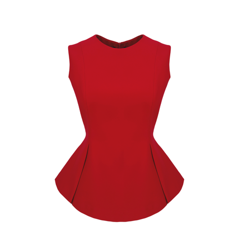 MONİCA PEPLUM BLUZ KIRMIZI