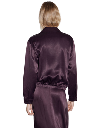 JULIET %100 RAYON SATEN IŞILTILI BOMBER CEKET MOR