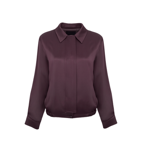 JULIET %100 RAYON SATEN IŞILTILI BOMBER CEKET MOR