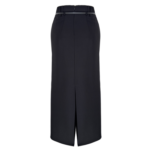 ÖNDEN KAPALI YIRTMAÇ DETAYLI KALEM ETEK  SİYAH