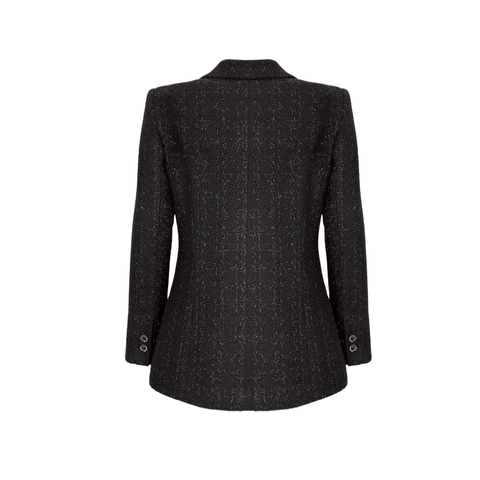 GOLD DÜĞME DETAY PIRILTILI TÜVİT CEKET SİYAH