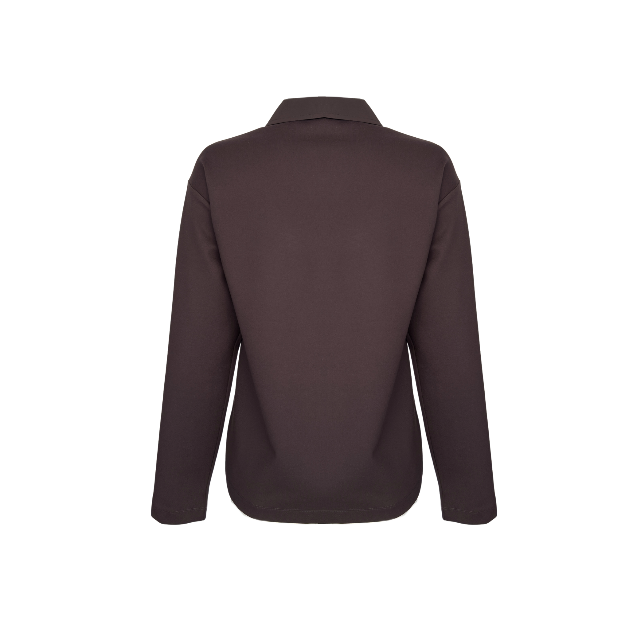 KUMAŞ MİX YAKASI FERMUARLI SWEATSHIRT KAHVE