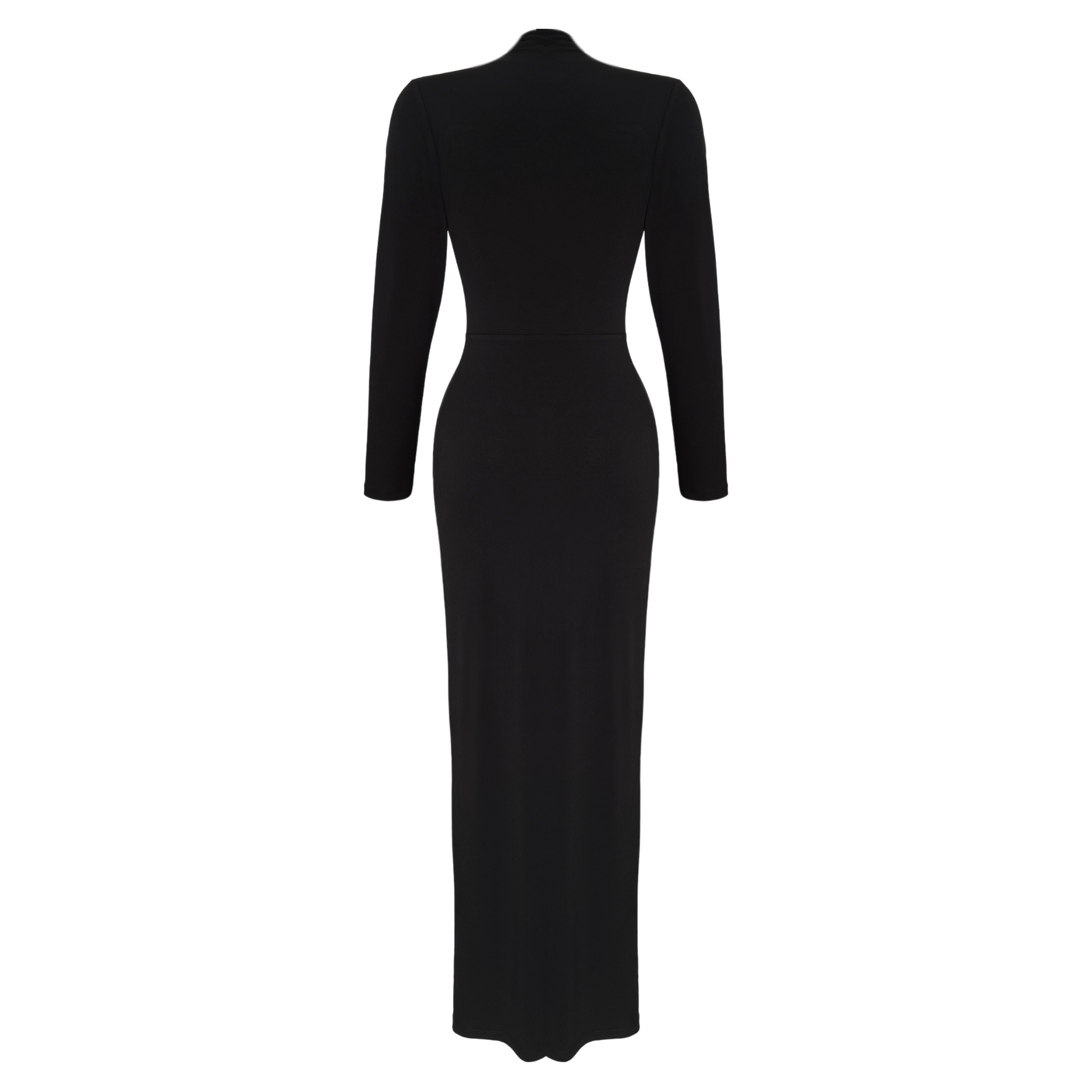 ÖNDEN YIRTMAÇLI DRAPE DETAY MAKSİ BOY ELBİSE