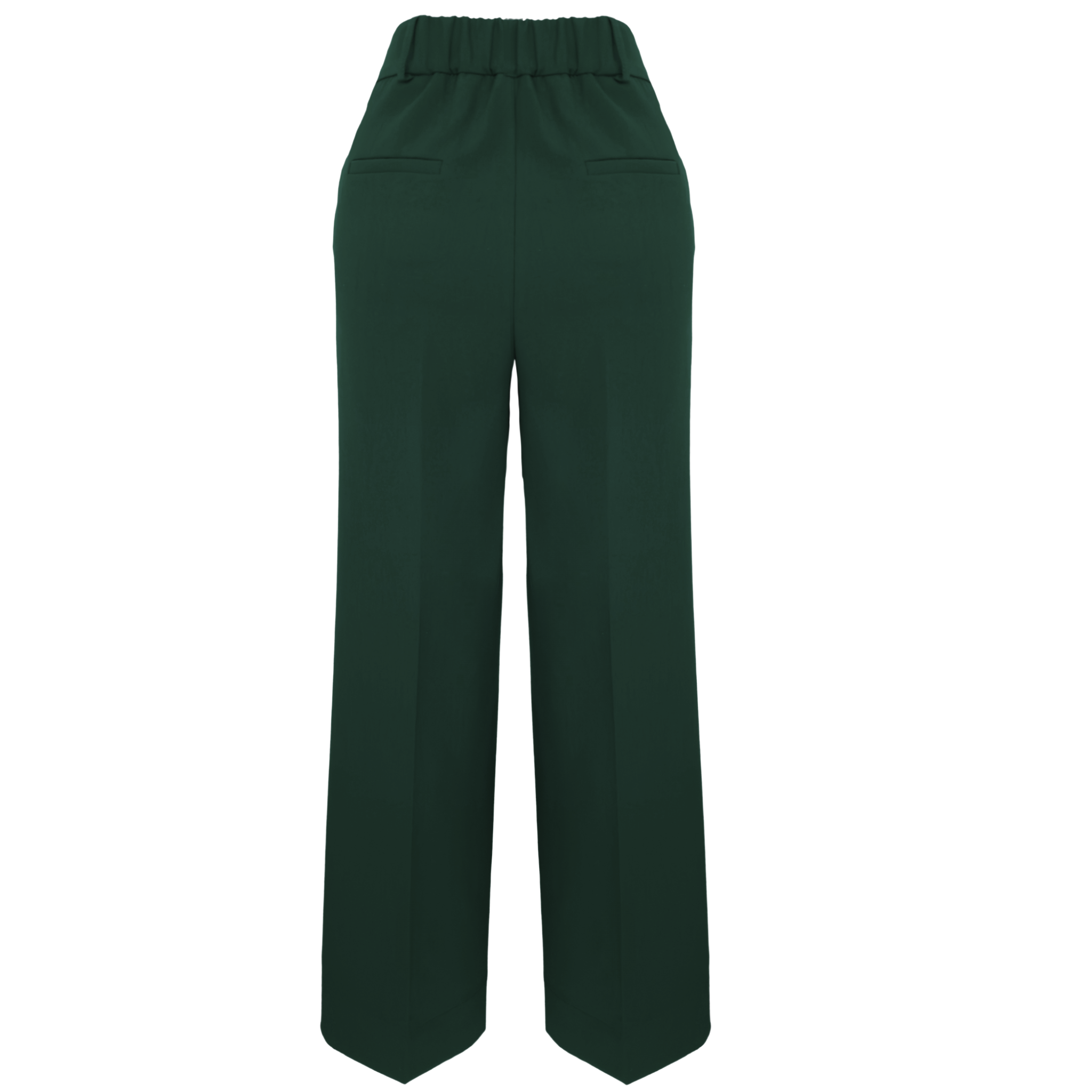 BELİ LASTİKLİ GENİŞ PAÇA PANTOLON YEŞİL