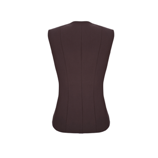 GOLD DÜĞMELİ KEMER DETAY YELEKLİ TAKIM KAHVE