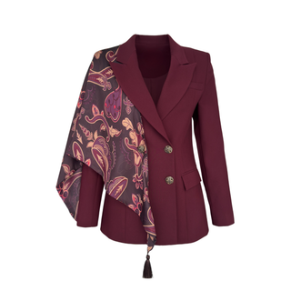 ŞAL DETAYLI TAKIM BORDO