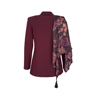 ŞAL DETAYLI TAKIM BORDO