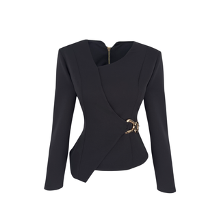 KRUVAZE MODEL YANDAN AKSESUAR DETAYLI TAKIM SİYAH