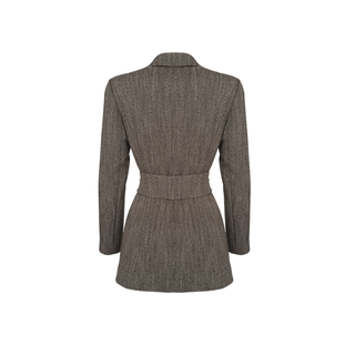 KEMER DETAYLI KRUVAZE TAKIM KAHVE