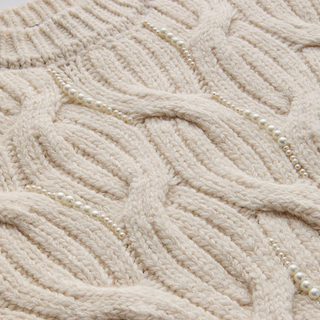 İNCİ İŞLEMELİ REGULAR TRİKO EKRU