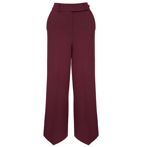 BELİ LASTİKLİ GENİŞ PAÇA PANTOLON BORDO