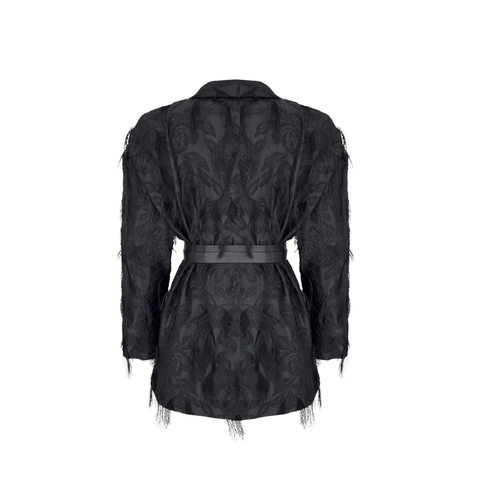 BELİ KEMERLİ PÜSKÜL DETAY TAKIM SİYAH