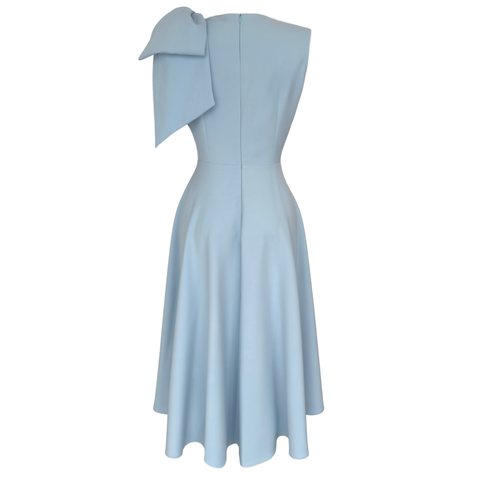 OMZU FİYONK DETAY KLOŞ ELBİSE MAVİ