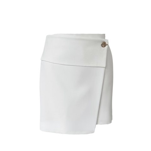 LUNA BELİ AKSESUARLI ŞORT ETEK BEYAZ