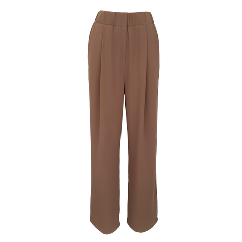 CAMEL WAISTED FLOWER TROUSERS