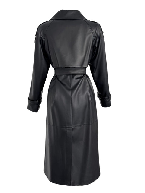 BELİ KUŞAKLI SUNİ DERİ TRENÇKOT