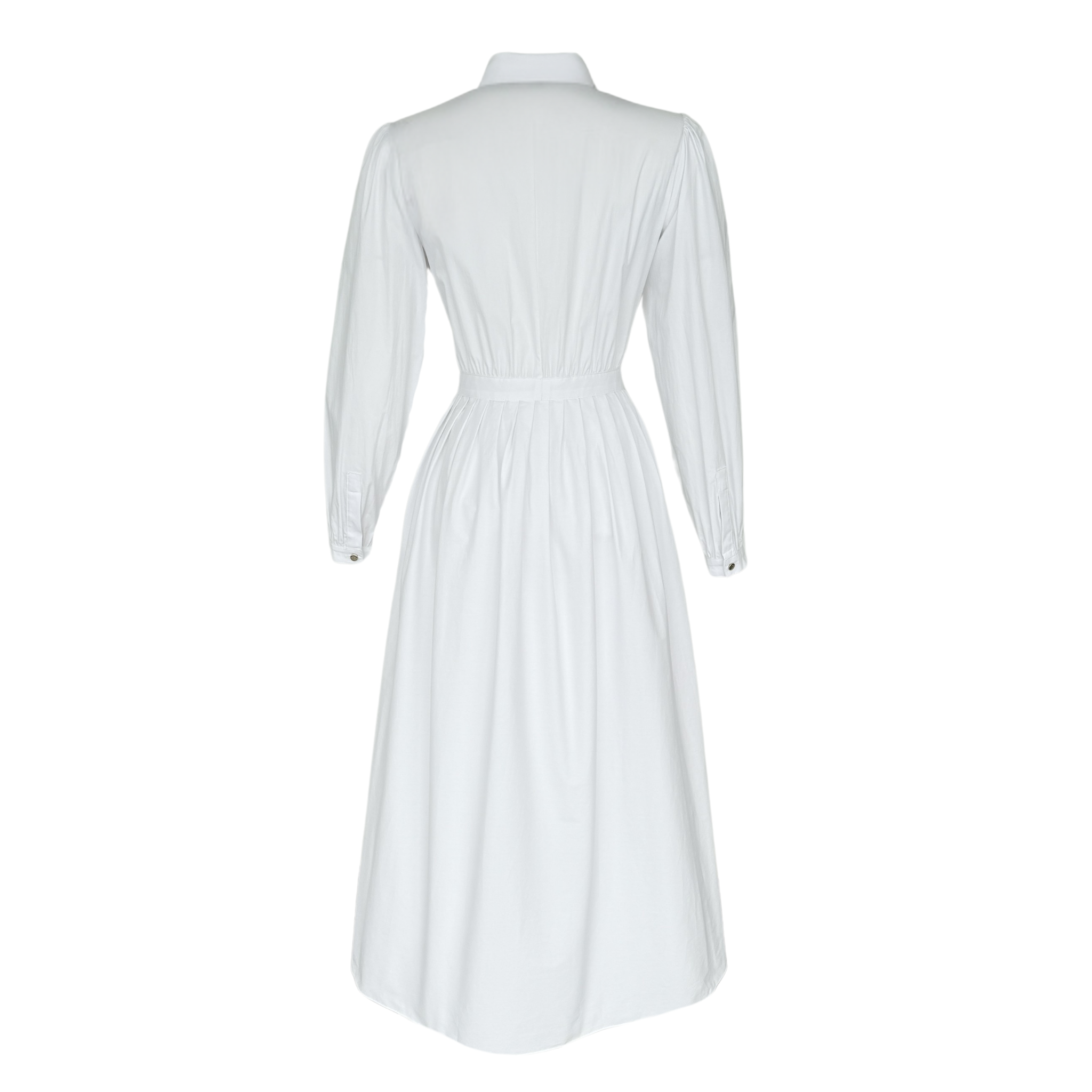 ETEĞİ ÖNDEN BAĞLAMALI COTTON ELBİSE BEYAZ