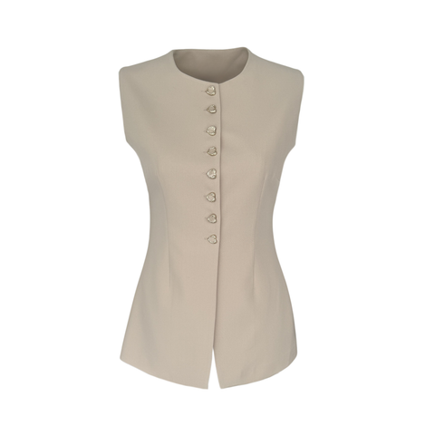 بدلة تنورة بأزرار ذهبية باللون الأسود