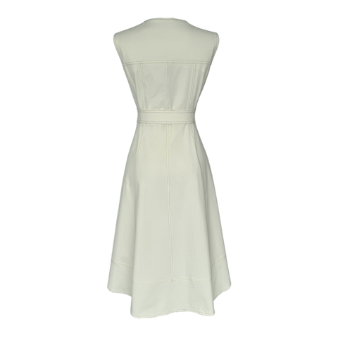 FERMUAR DETAYLI MİDİ BOY GABARDİN ELBİSE