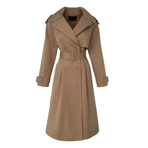 KUŞAKLI KRUVAZE TRENÇKOT CAMEL