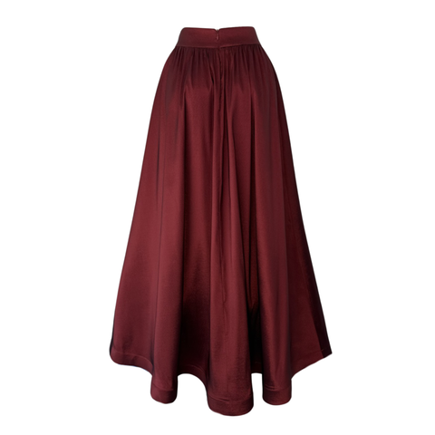 CEPLERİ TAŞ İSLEMELİ TAFTA ETEK BORDO