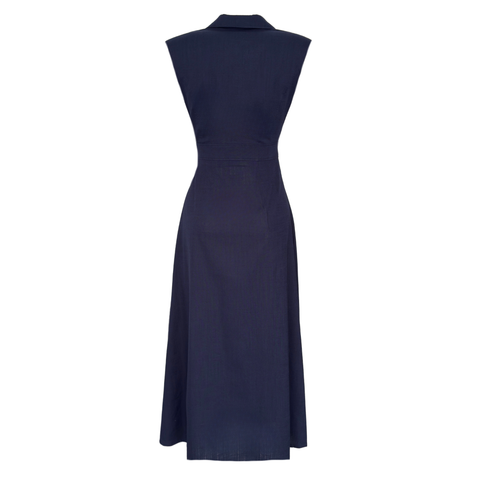 GINA KRUVAZE MODEL COTTON ELBİSE LACİVERT